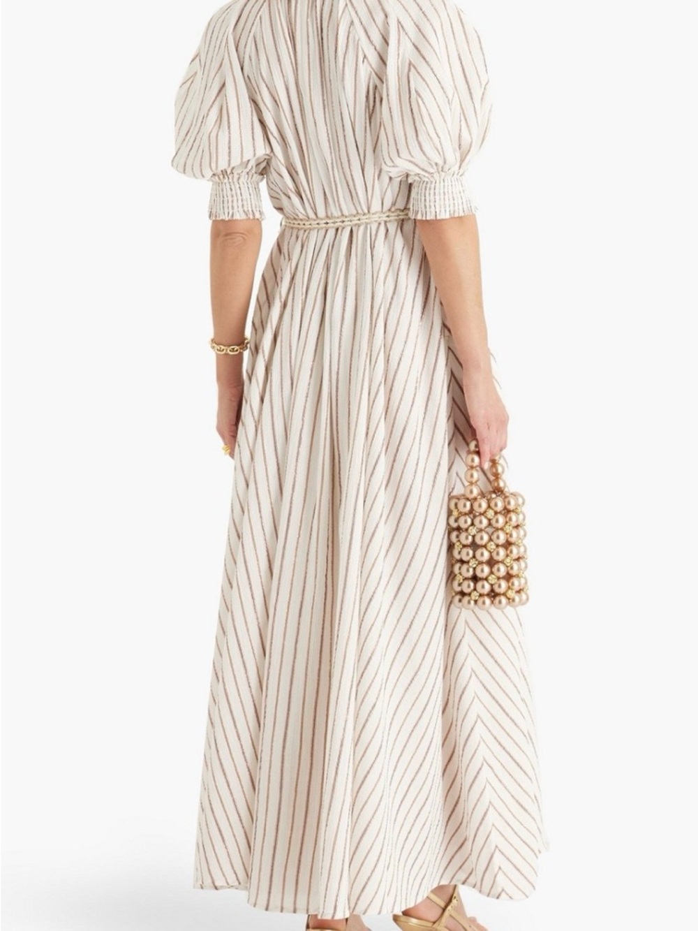 Zimmermann Cream Dress with Brown Pinstripes - Picture 2 of 6
